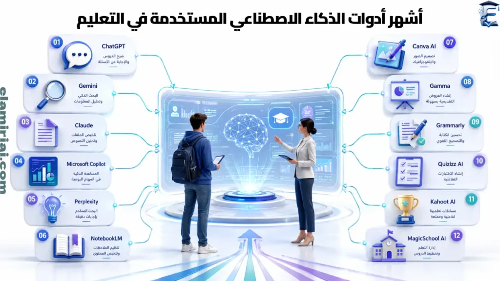 أشهر أدوات الذكاء الاصطناعي المستخدمة في التعليم