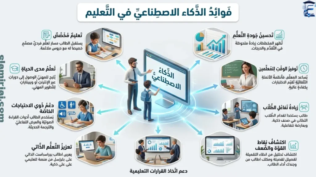 فوائد الذكاء الاصطناعي في التعليم