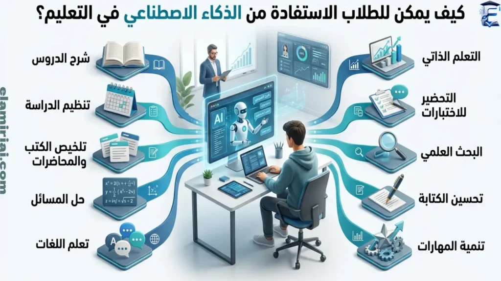 كيف يمكن للطلاب الإستفاذة من الذكاء الاصطناعي في التعليم؟